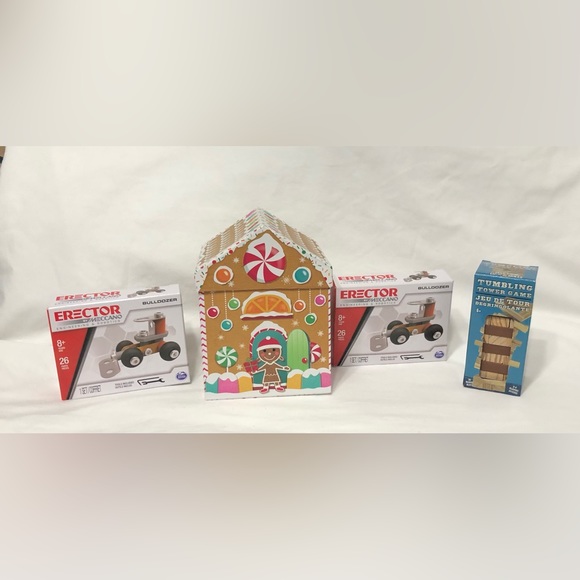 Bundle 2 set bulldozer coffret/Tumbler Tower Game/ginger bread  gift box.aged 6+ - Picture 1 of 3